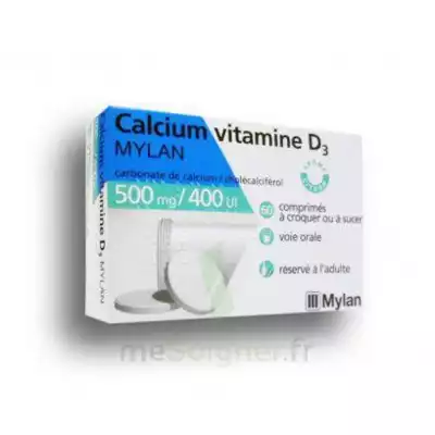 Calcium Vitamine D3 Mylan 500 Mg/400 Ui, Comprimé à Sucer Ou à Croquer à Dijon