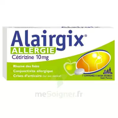 Alairgix Allergie Cetirizine 10 Mg Comprimés à Sucer Séc Plq/7 à Dijon